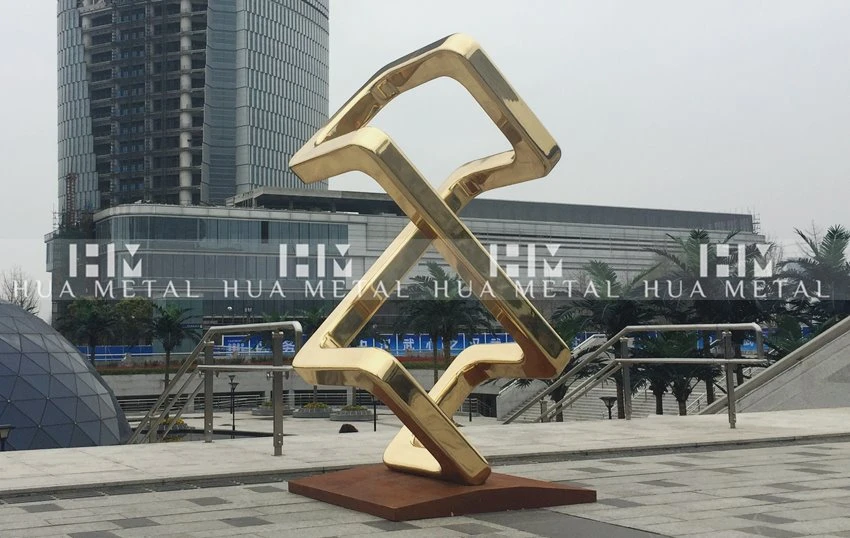 Abstract brass sculpture completion