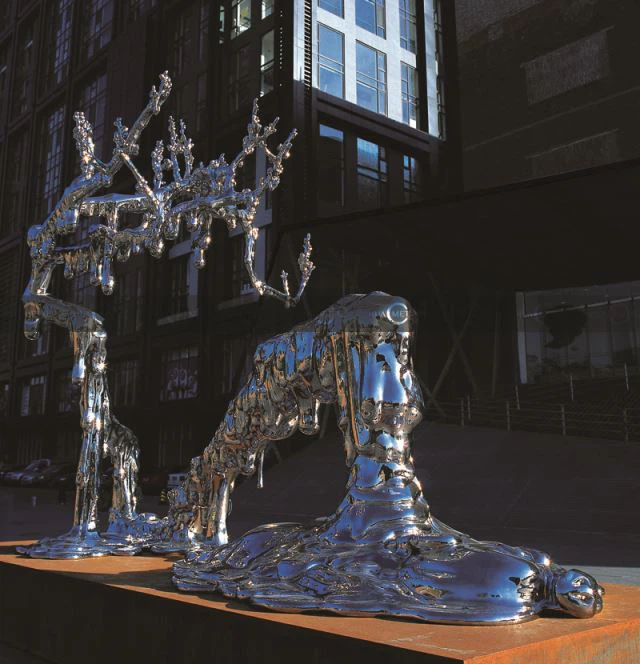 C-03 Edelstahl-Kunst-Skulptur